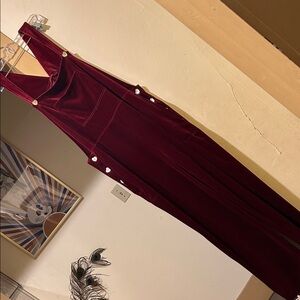 Coldwater Creek Burgundy velvet Jumpsuit